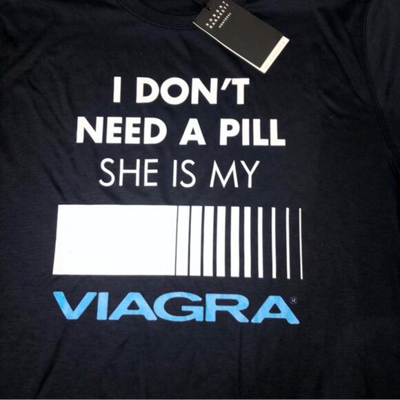 Robert Barakett I Don’t Need a Pill Graphic Tee Navy XXL NWT - Picture 3 of 5